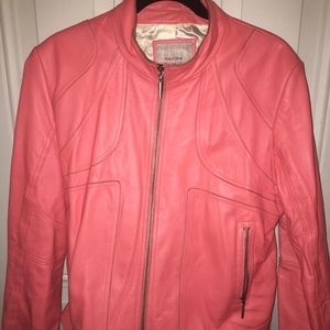 Genuine leather Coral colored jacket